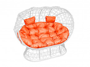 Кокон Лежебока на подставке с ротангом оранжевая подушка в Екатеринбурге - magazinmebel.ru | фото