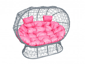 Кокон Лежебока на подставке с ротангом розовая подушка в Екатеринбурге - magazinmebel.ru | фото - изображение 1