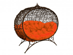 Кокон Улей на ножках с ротангом оранжевая подушка в Екатеринбурге - magazinmebel.ru | фото