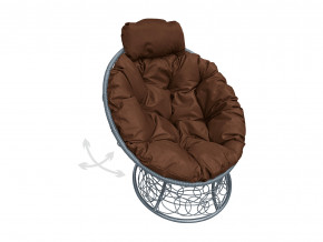 Кресло Папасан мини пружинка с ротангом коричневая подушка в Екатеринбурге - magazinmebel.ru | фото