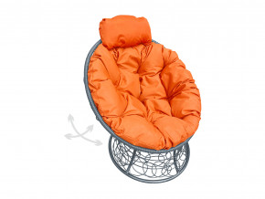 Кресло Папасан мини пружинка с ротангом оранжевая подушка в Екатеринбурге - magazinmebel.ru | фото - изображение 1