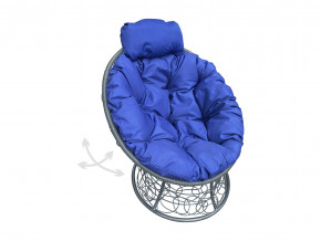 Кресло Папасан мини пружинка с ротангом синяя подушка в Екатеринбурге - magazinmebel.ru | фото