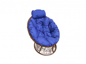 Кресло Папасан мини с ротангом синяя подушка в Екатеринбурге - magazinmebel.ru | фото