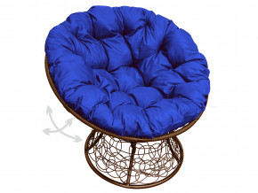 Кресло Папасан пружинка с ротангом синяя подушка в Екатеринбурге - magazinmebel.ru | фото - изображение 1