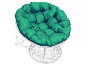 Кресло Папасан пружинка с ротангом зелёная подушка в Екатеринбурге - magazinmebel.ru | фото