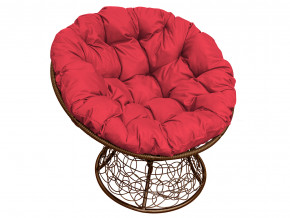 Кресло Папасан с ротангом красная подушка в Екатеринбурге - magazinmebel.ru | фото - изображение 1