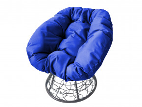 Кресло Пончик с ротангом синяя подушка в Екатеринбурге - magazinmebel.ru | фото - изображение 1