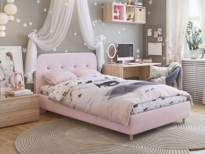 Кровать 1200 Лео велюр нежно-розовый в Екатеринбурге - magazinmebel.ru | фото - изображение 4