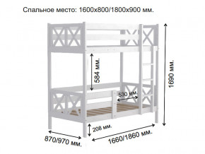 Кровать 2-х ярусная Аист-2 Классика белый 1600х800 мм в Екатеринбурге - magazinmebel.ru | фото - изображение 2