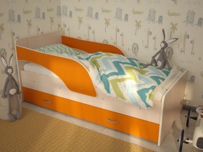 Кровать детская Максимка млечный дуб-оранж в Екатеринбурге - magazinmebel.ru | фото