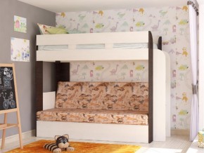 Кровать двухъярусная Карамель 75 венге ткань савана в Екатеринбурге - magazinmebel.ru | фото