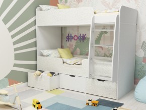 Кровать двухъярусная Малыш двойняшка белый феритейл в Екатеринбурге - magazinmebel.ru | фото - изображение 1