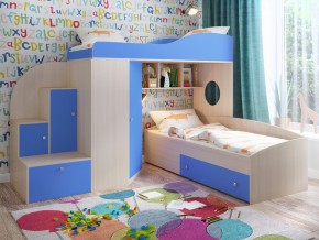 Кровать Кадет 2 Дуб молочный-голубой в Екатеринбурге - magazinmebel.ru | фото - изображение 1
