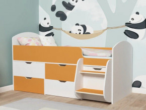 Кровать Малыш-7 белое дерево-оранжевый в Екатеринбурге - magazinmebel.ru | фото