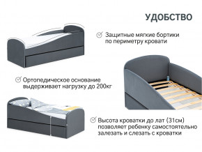 Кровать с ящиком Letmo графит (велюр) в Екатеринбурге - magazinmebel.ru | фото - изображение 11