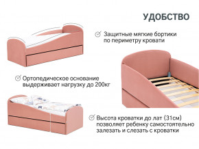 Кровать с ящиком Letmo пудровый (велюр) в Екатеринбурге - magazinmebel.ru | фото - изображение 2