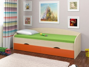 Кровать Соня 2 дуб молочный-оранжевый в Екатеринбурге - magazinmebel.ru | фото - изображение 1
