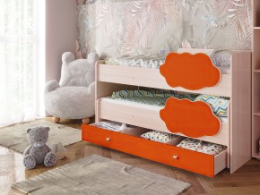 Кровать Соник с ящиком млечный дуб-оранж в Екатеринбурге - magazinmebel.ru | фото