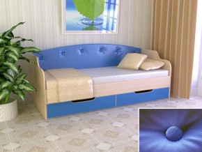 Кровать Юниор Тип 2 дуб молочный/синий 800х1600 в Екатеринбурге - magazinmebel.ru | фото - изображение 1