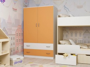 Шкаф двухстворчатый белый-оранж в Екатеринбурге - magazinmebel.ru | фото